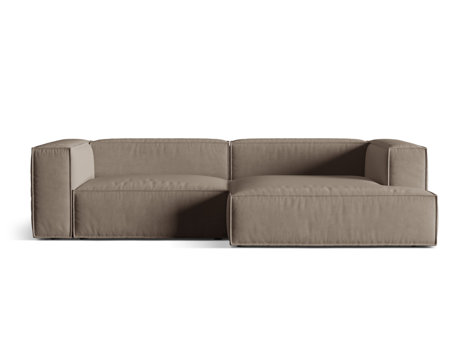 Velvet Modular Right Corner Sofa, "Nuria", 4 Seats, 292x147x72