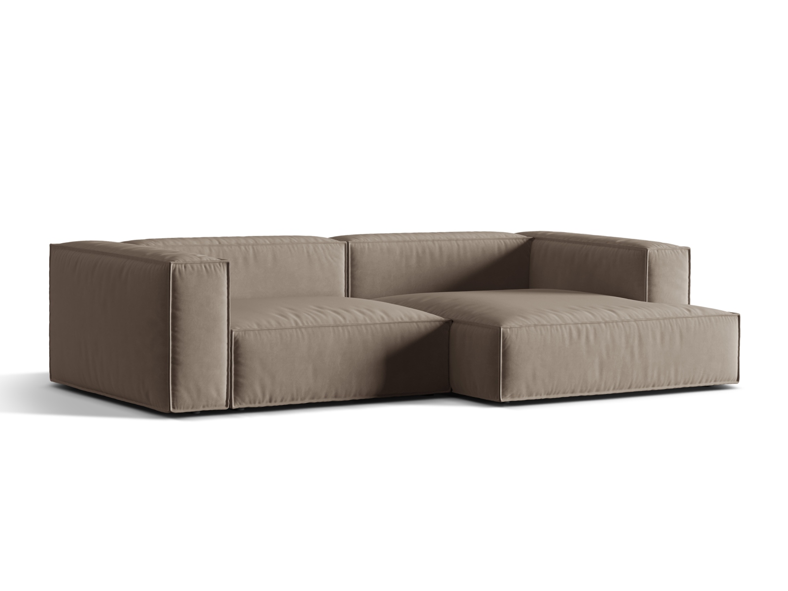 Velvet Modular Right Corner Sofa, "Nuria", 4 Seats, 292x147x72
