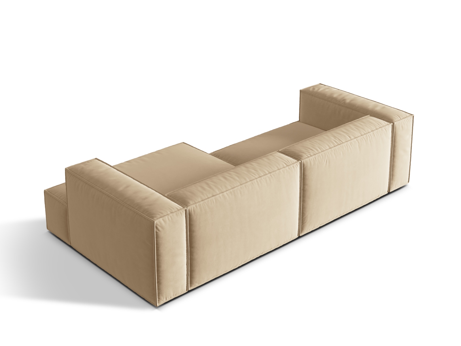Velvet Modular Right Corner Sofa, "Nuria", 4 Seats, 292x147x72