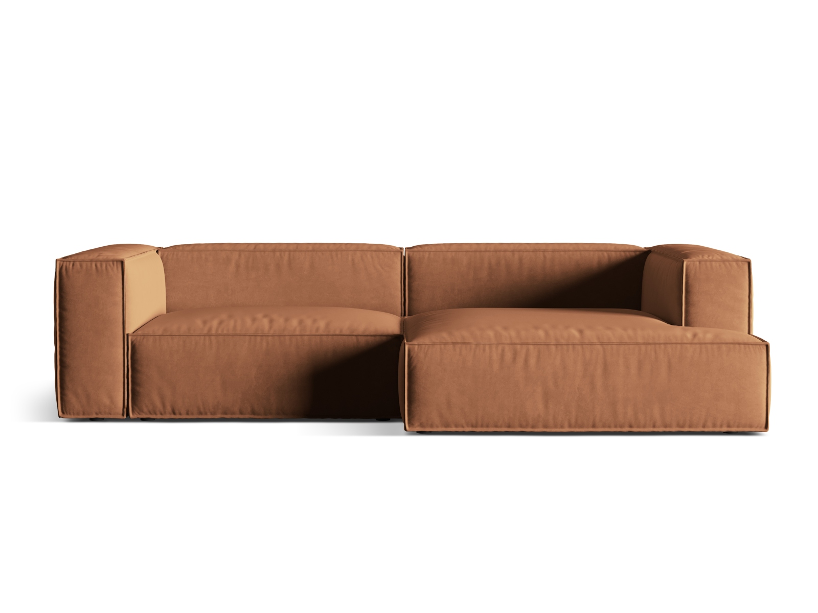 Velvet Modular Right Corner Sofa, "Nuria", 4 Seats, 292x147x72