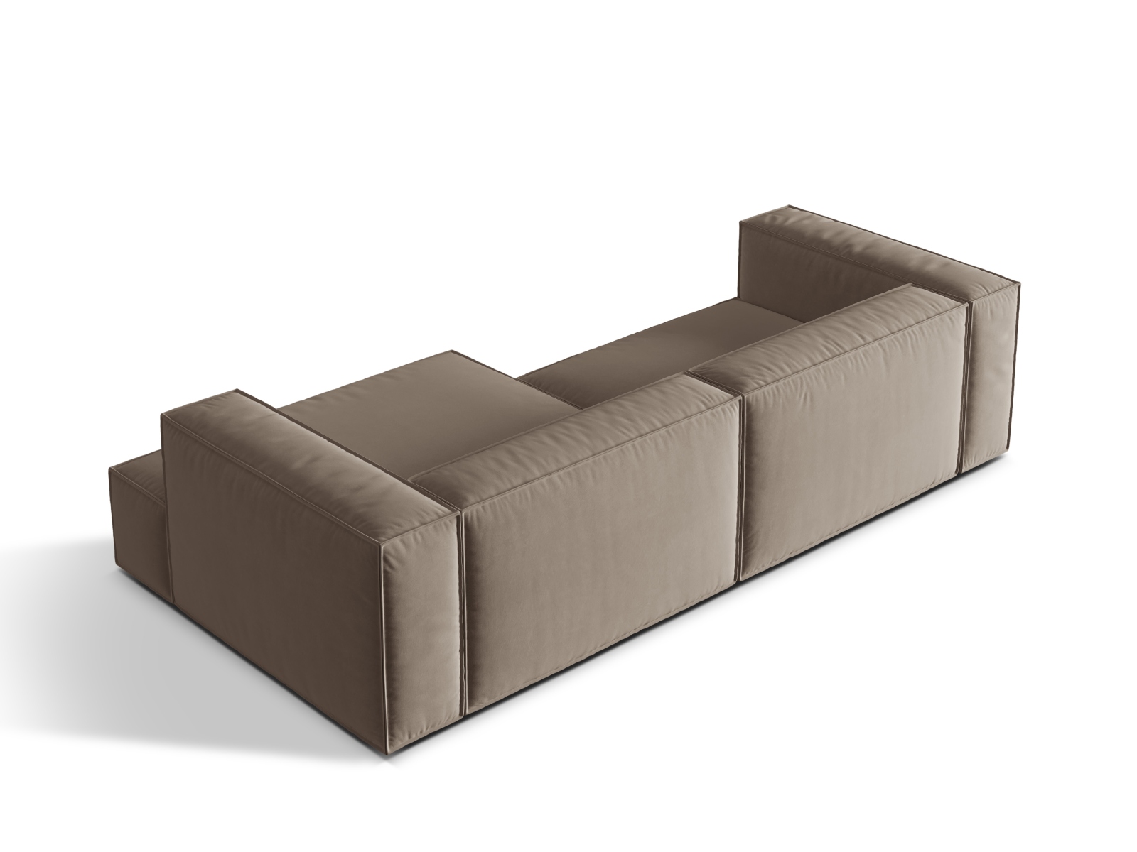 Velvet Modular Right Corner Sofa, "Nuria", 4 Seats, 292x147x72