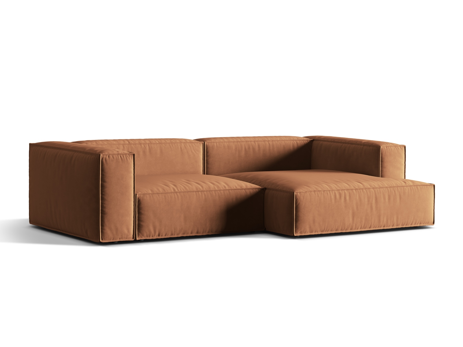 Velvet Modular Right Corner Sofa, "Nuria", 4 Seats, 292x147x72