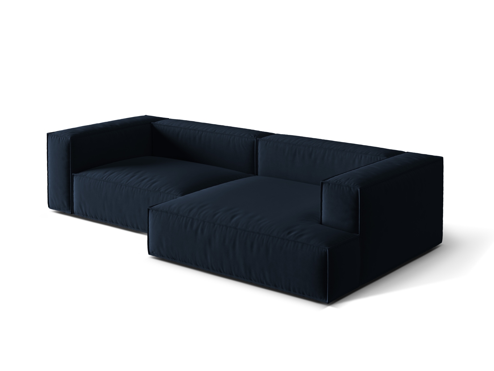 Velvet Modular Right Corner Sofa, "Nuria", 4 Seats, 292x147x72