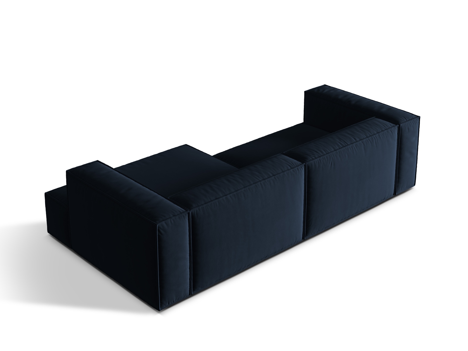 Velvet Modular Right Corner Sofa, "Nuria", 4 Seats, 292x147x72