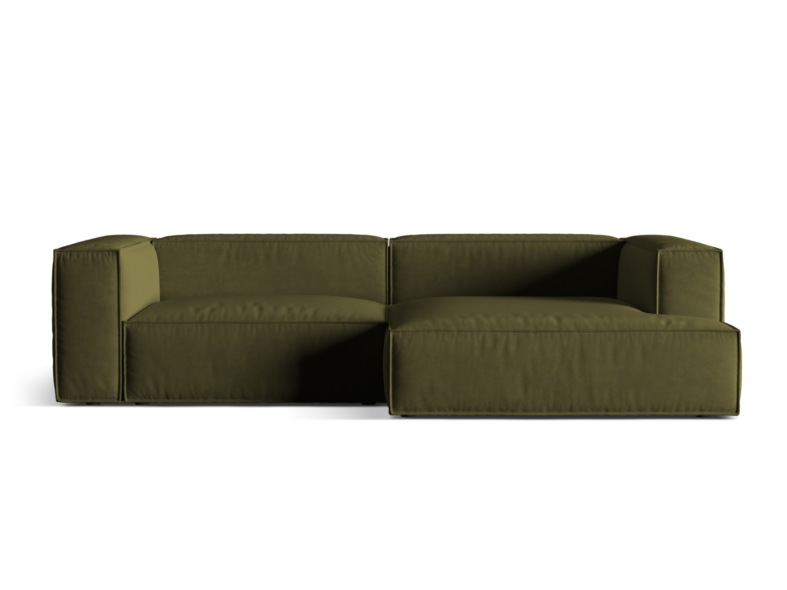 Velvet Modular Right Corner Sofa, "Nuria", 4 Seats, 292x147x72