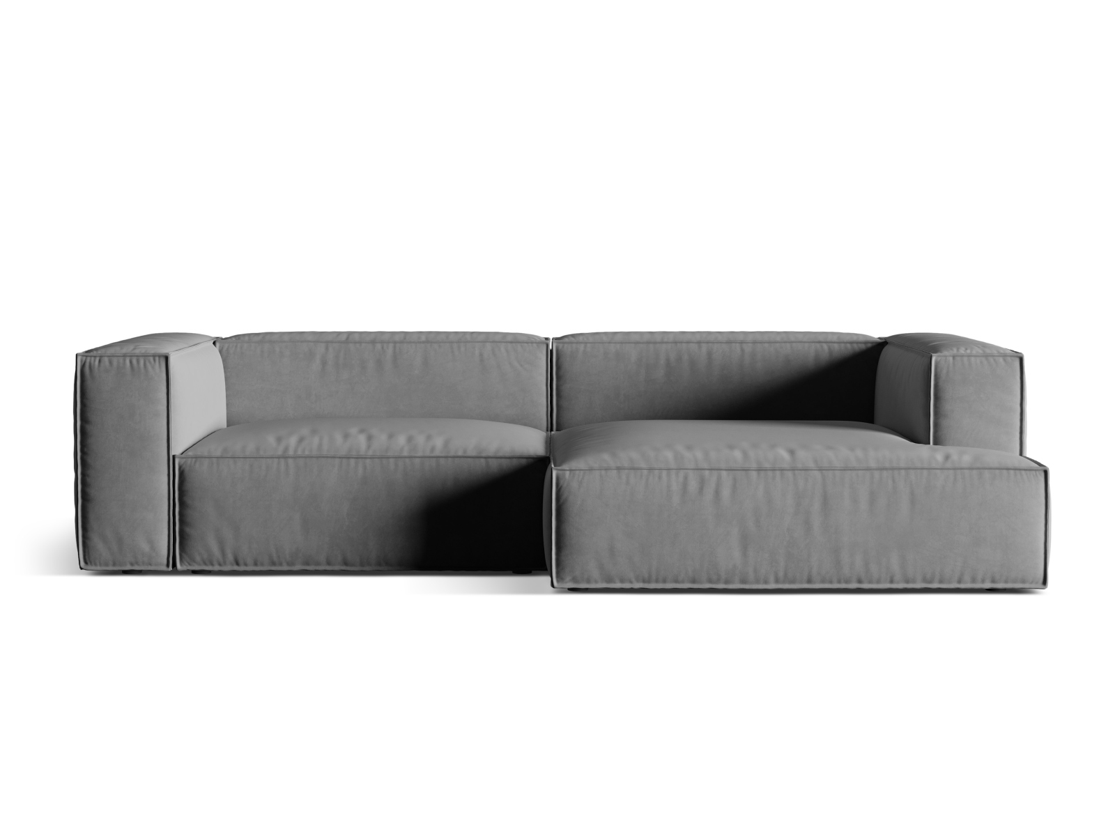 Velvet Modular Right Corner Sofa, "Nuria", 4 Seats, 292x147x72