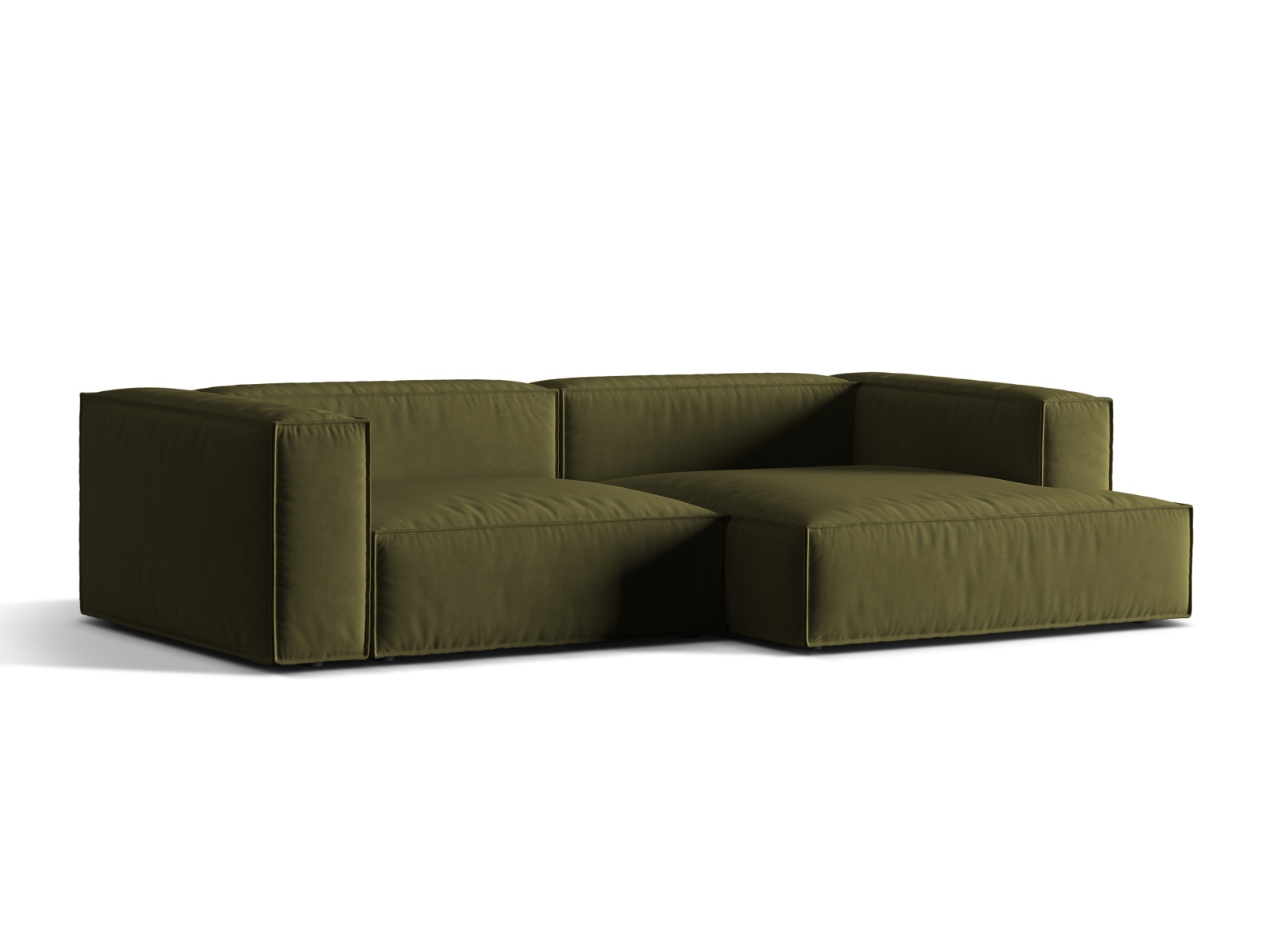 Velvet Modular Right Corner Sofa, "Nuria", 4 Seats, 292x147x72