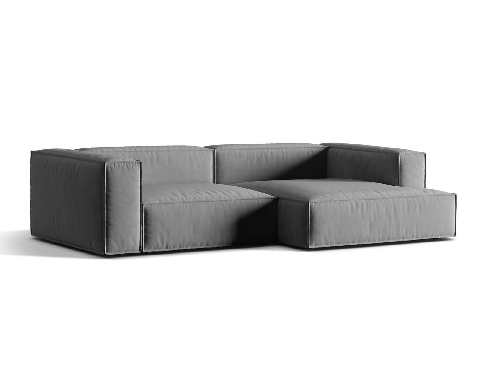 Velvet Modular Right Corner Sofa, "Nuria", 4 Seats, 292x147x72