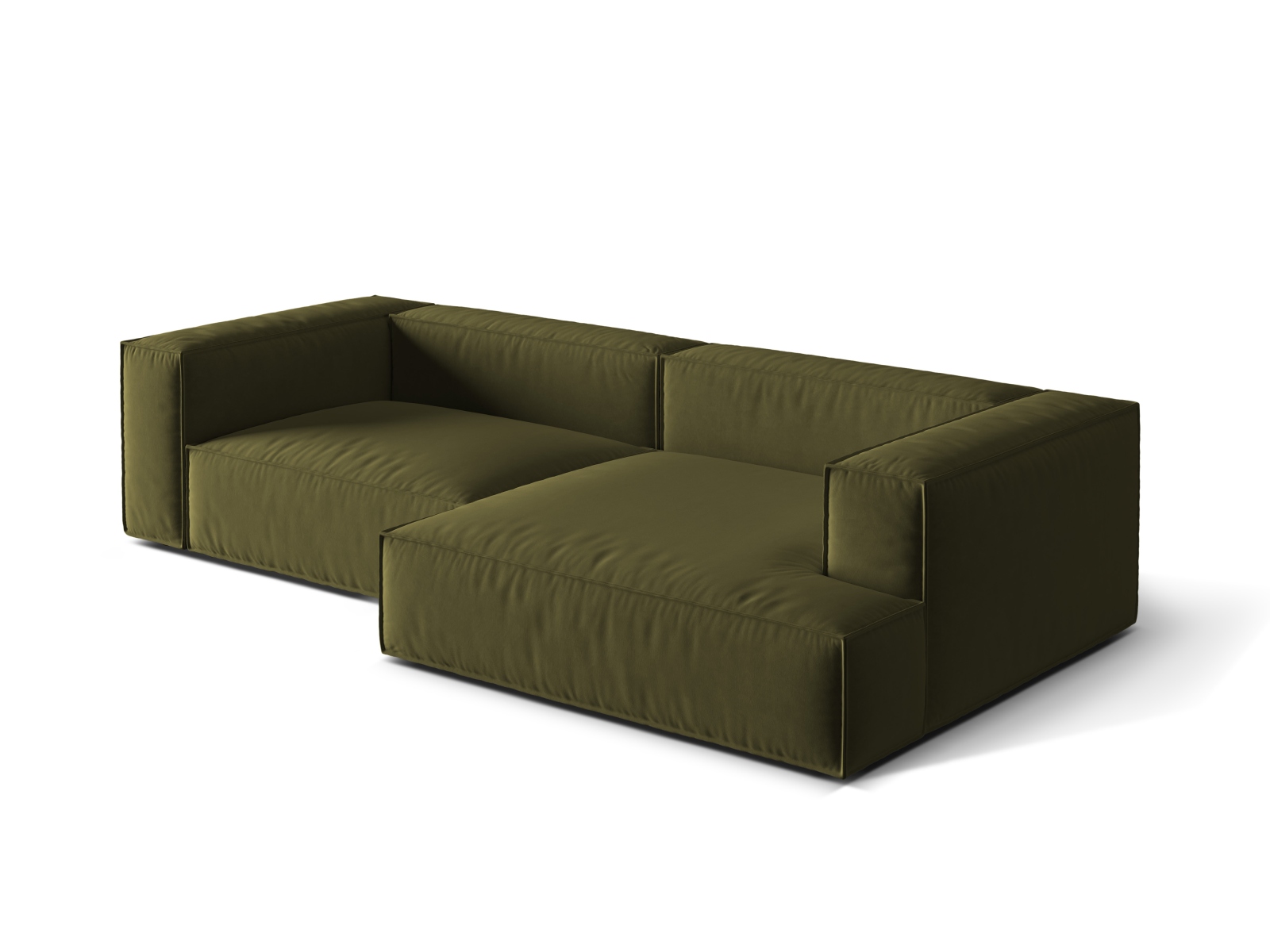 Velvet Modular Right Corner Sofa, "Nuria", 4 Seats, 292x147x72