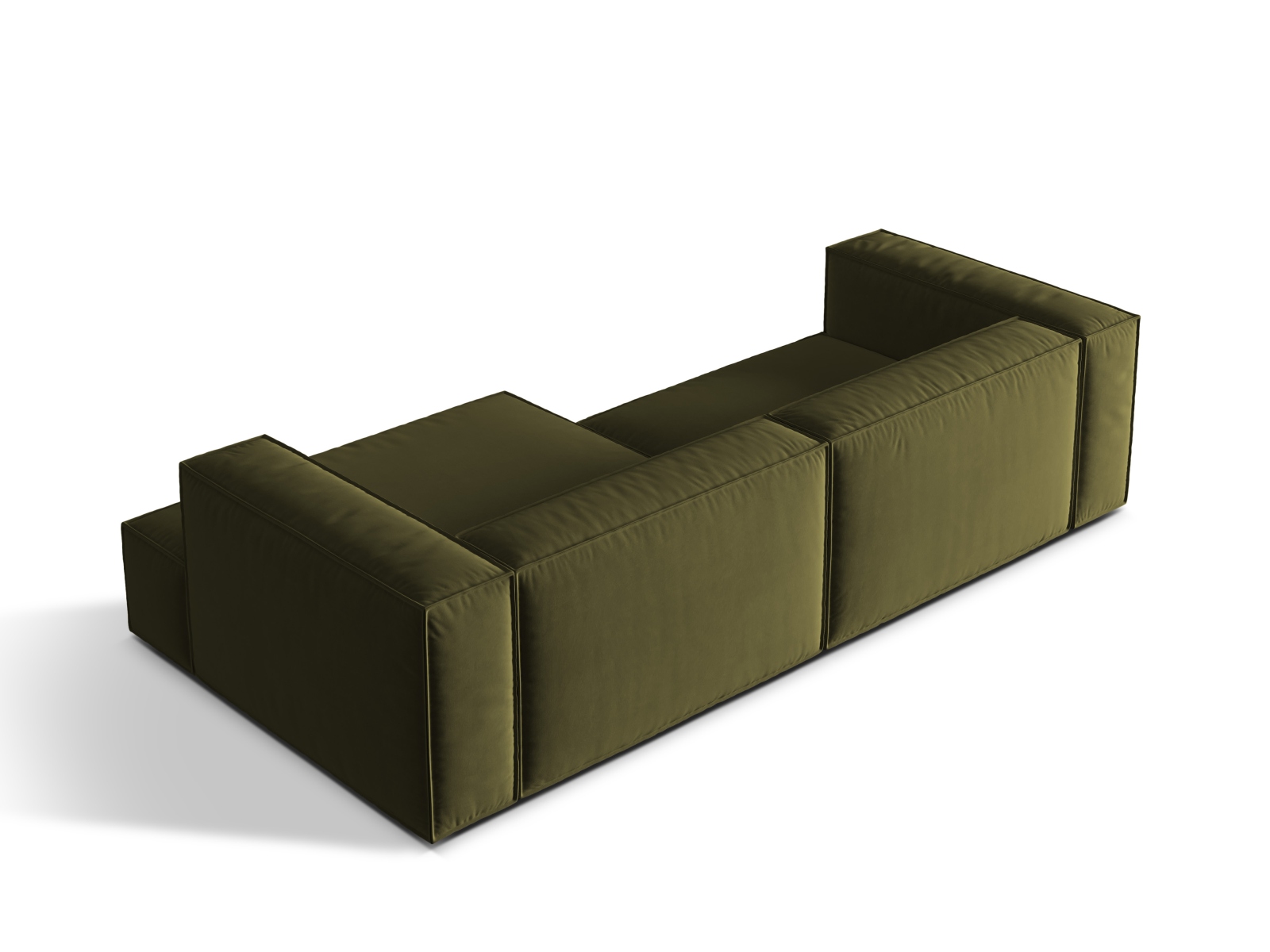Velvet Modular Right Corner Sofa, "Nuria", 4 Seats, 292x147x72