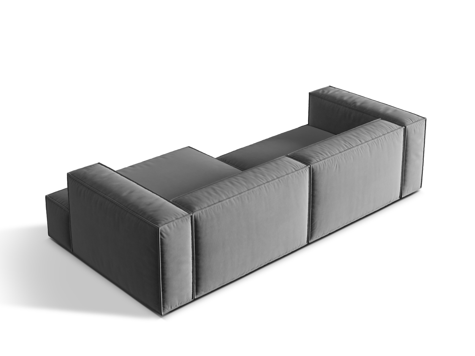 Velvet Modular Right Corner Sofa, "Nuria", 4 Seats, 292x147x72