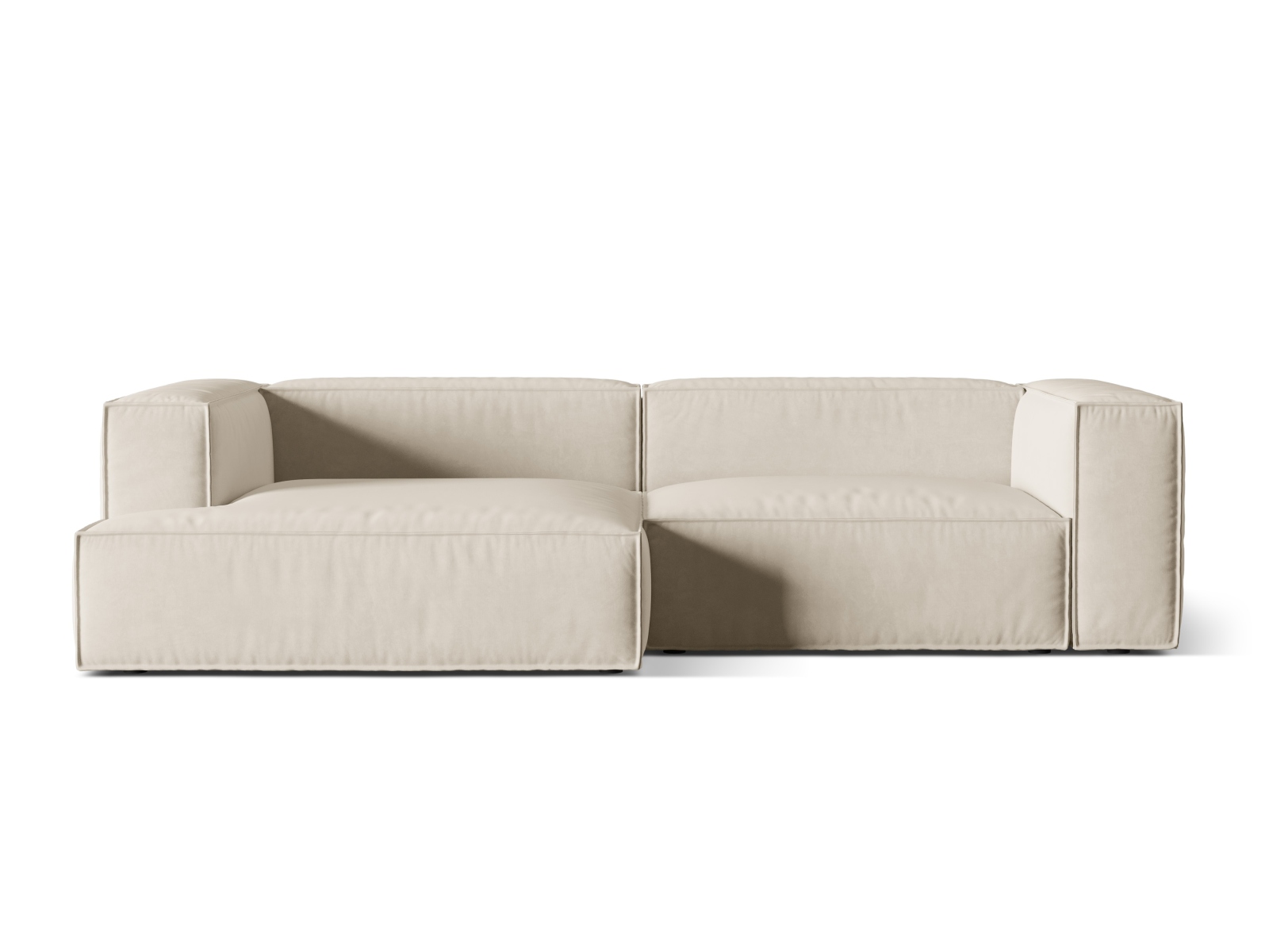 Velvet Modular Left Corner Sofa, "Nuria", 4 Seats, 292x147x72