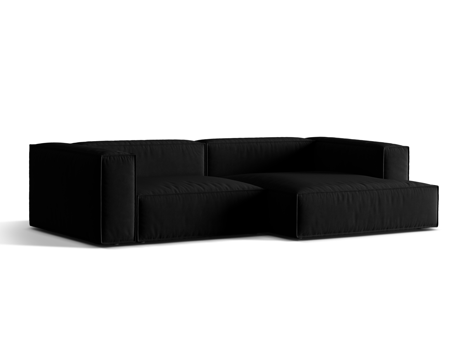 Velvet Modular Right Corner Sofa, "Nuria", 4 Seats, 292x147x72