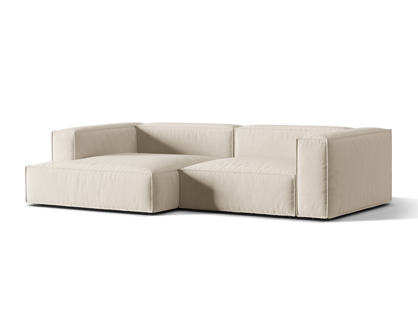 Velvet Modular Left Corner Sofa, "Nuria", 4 Seats, 292x147x72