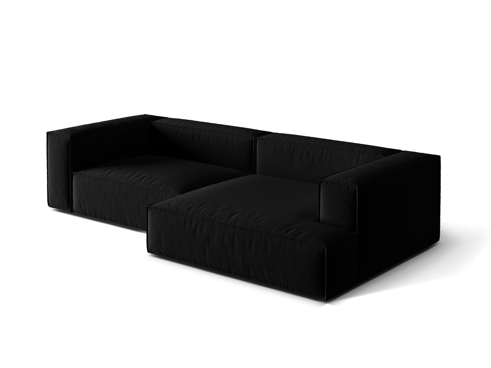 Velvet Modular Right Corner Sofa, "Nuria", 4 Seats, 292x147x72