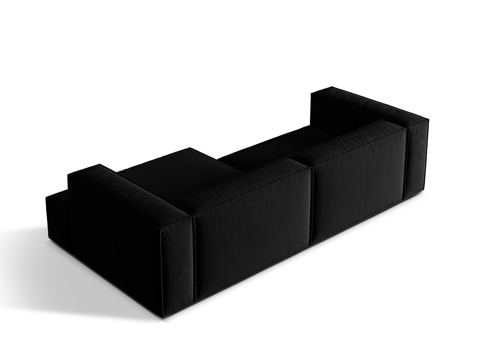 Velvet Modular Right Corner Sofa, "Nuria", 4 Seats, 292x147x72