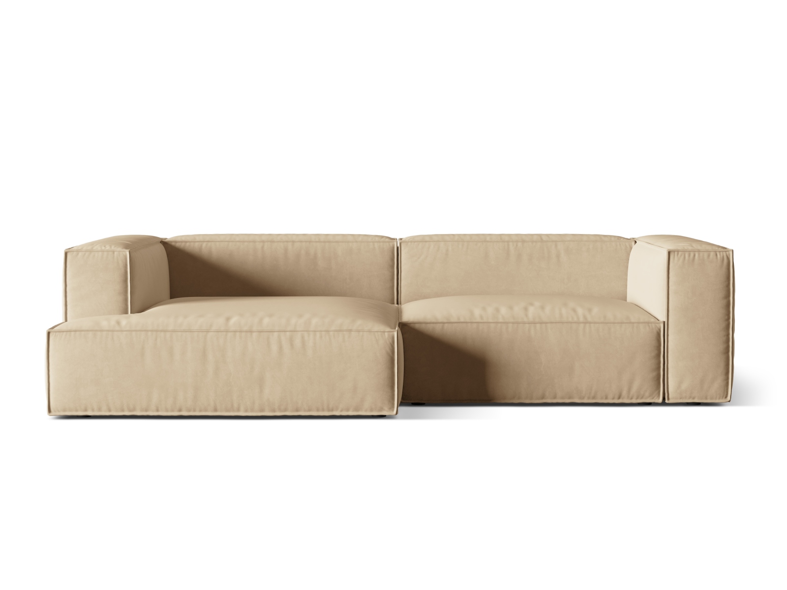 Velvet Modular Left Corner Sofa, "Nuria", 4 Seats, 292x147x72