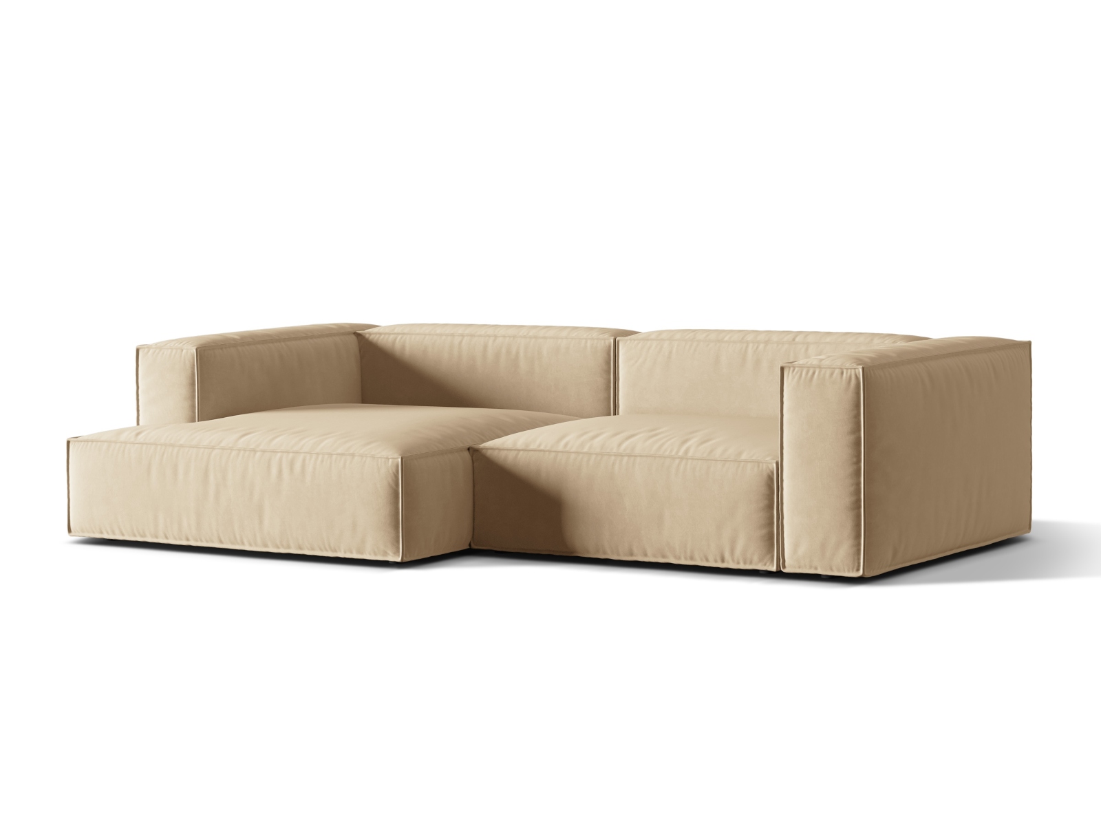 Velvet Modular Left Corner Sofa, "Nuria", 4 Seats, 292x147x72