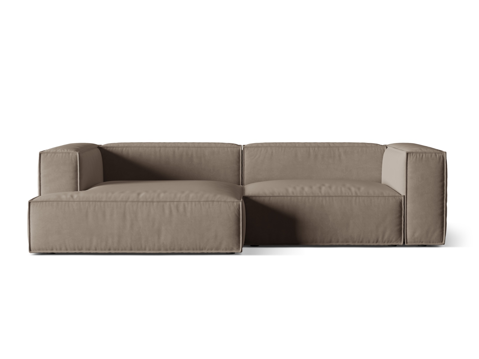 Velvet Modular Left Corner Sofa, "Nuria", 4 Seats, 292x147x72