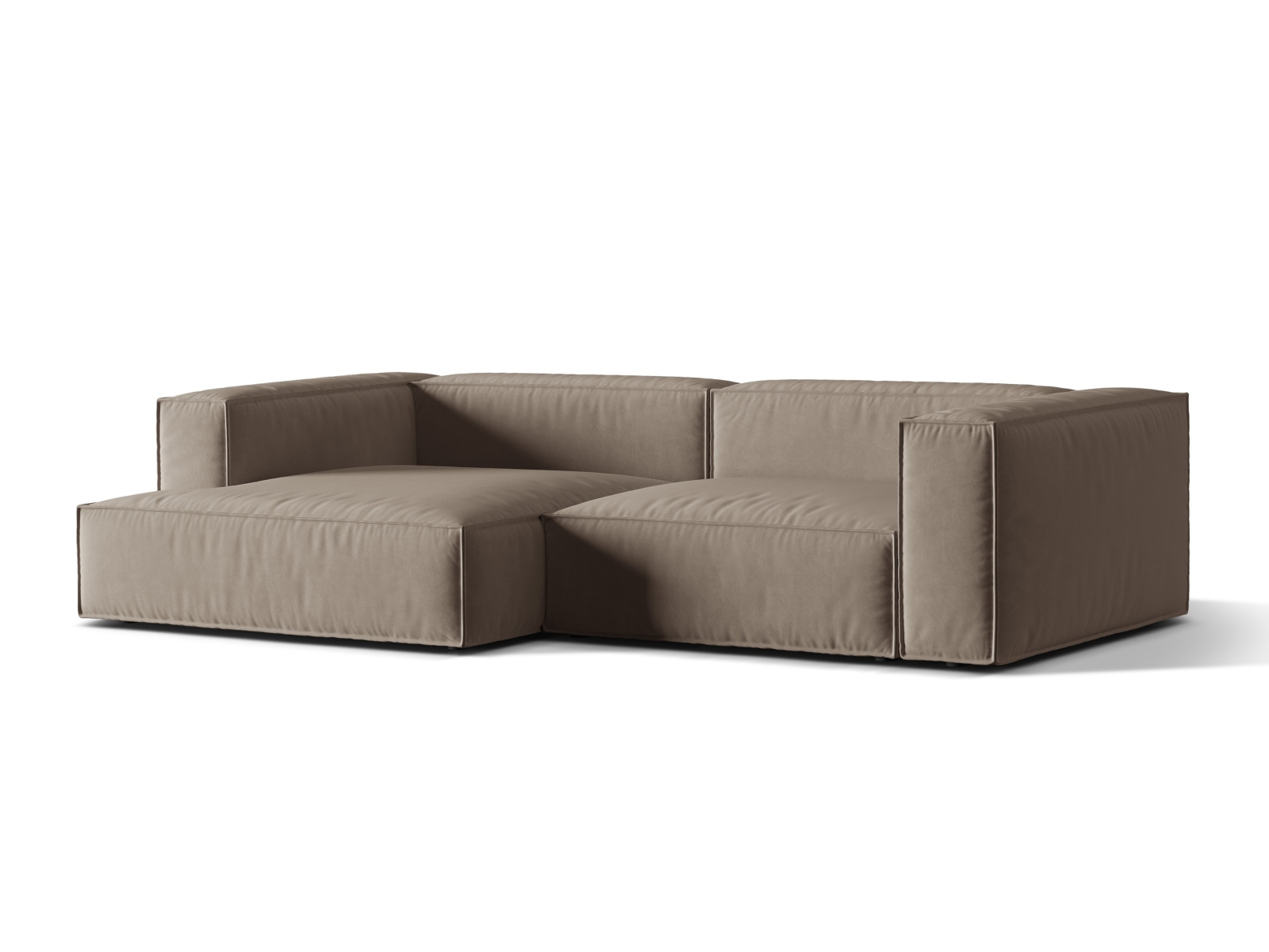 Velvet Modular Left Corner Sofa, "Nuria", 4 Seats, 292x147x72