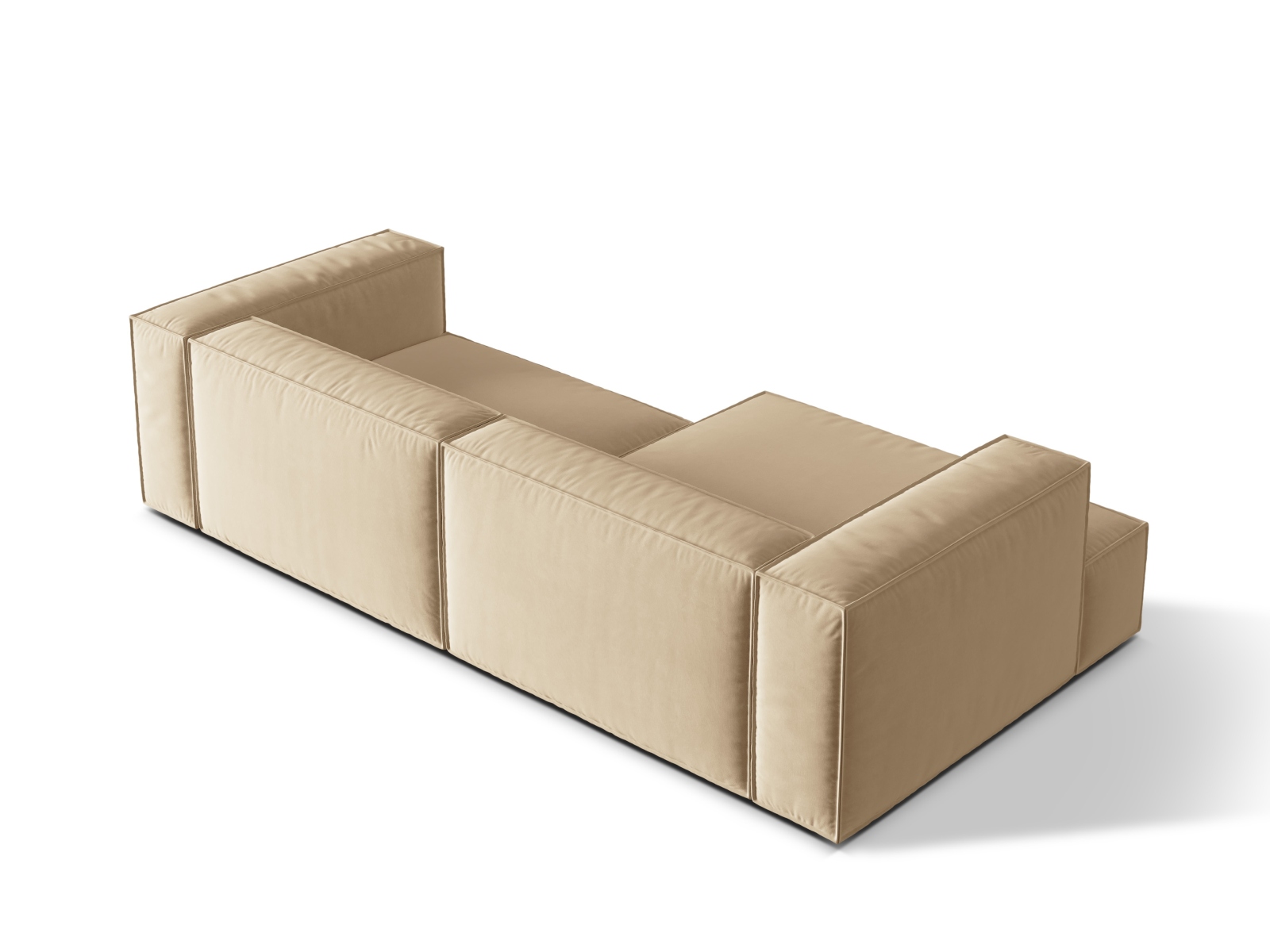 Velvet Modular Left Corner Sofa, "Nuria", 4 Seats, 292x147x72