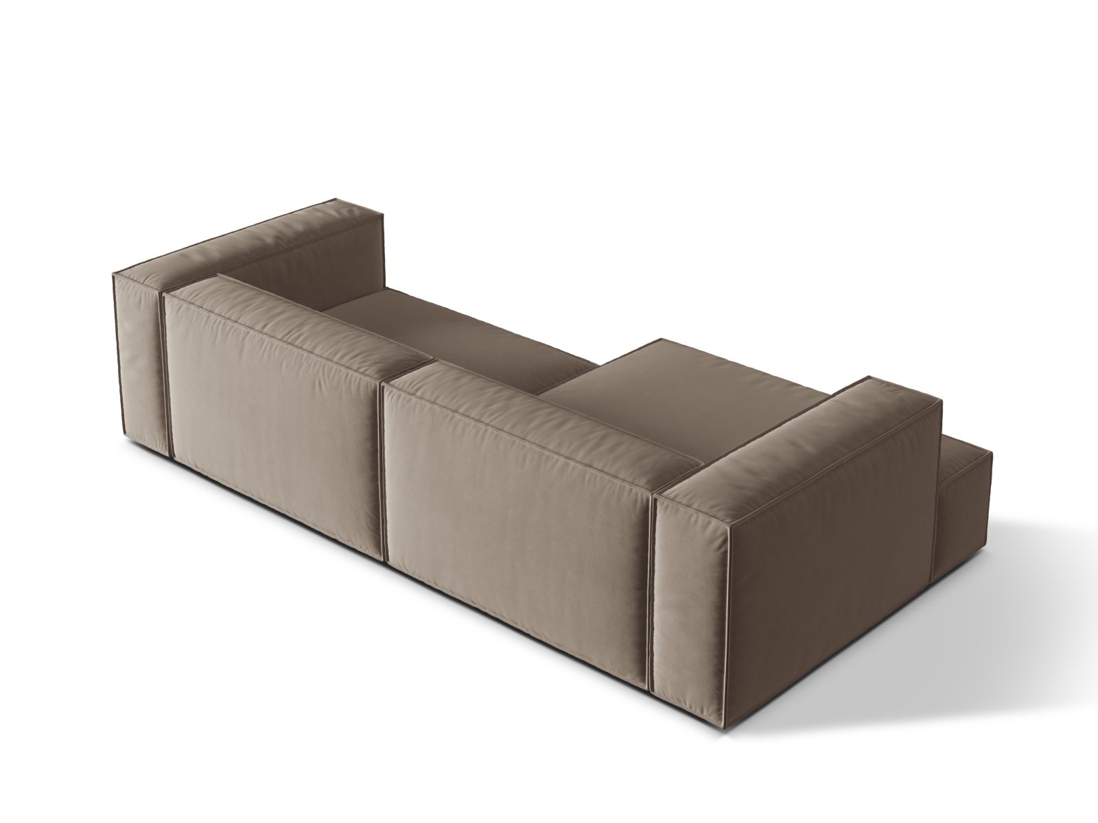 Velvet Modular Left Corner Sofa, "Nuria", 4 Seats, 292x147x72