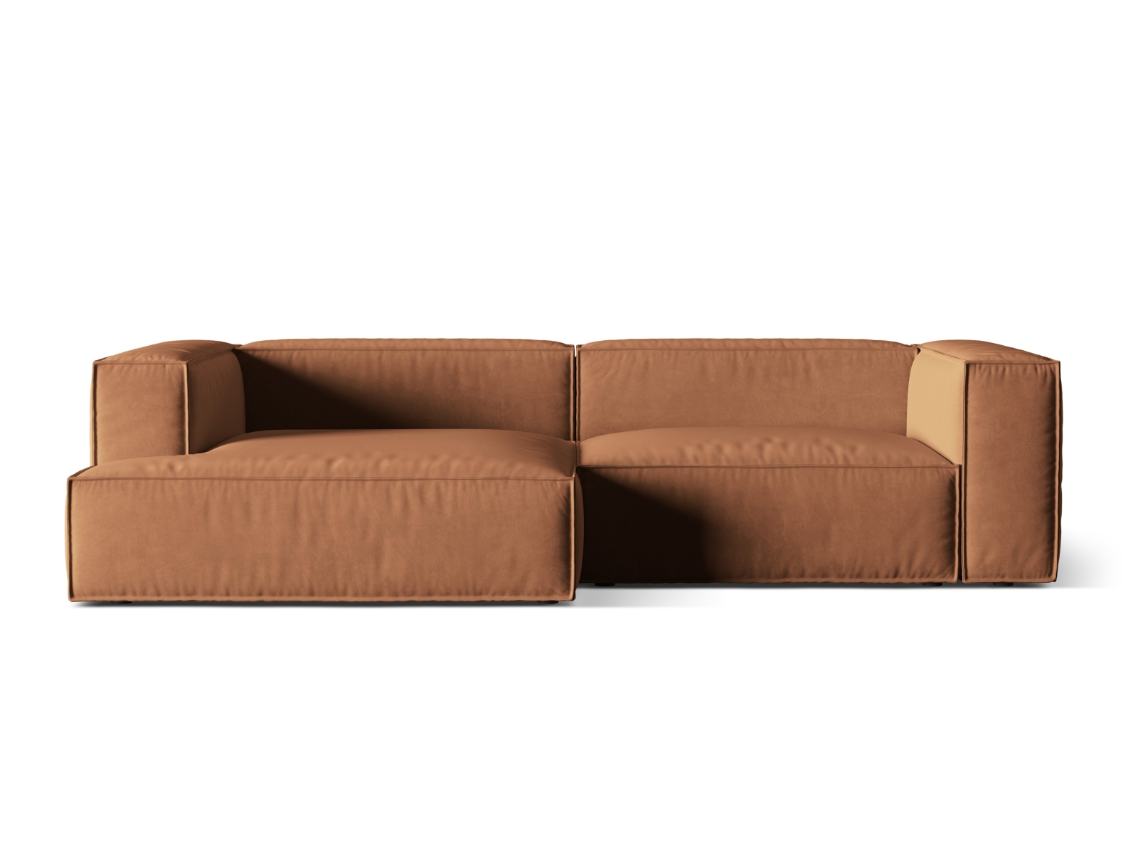 Velvet Modular Left Corner Sofa, "Nuria", 4 Seats, 292x147x72