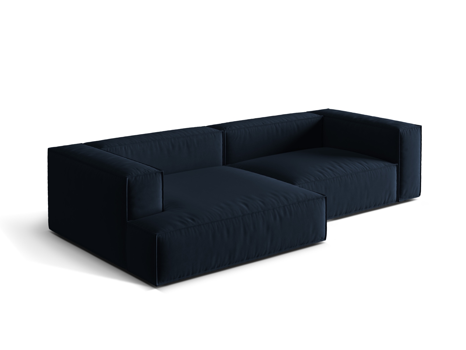 Velvet Modular Left Corner Sofa, "Nuria", 4 Seats, 292x147x72