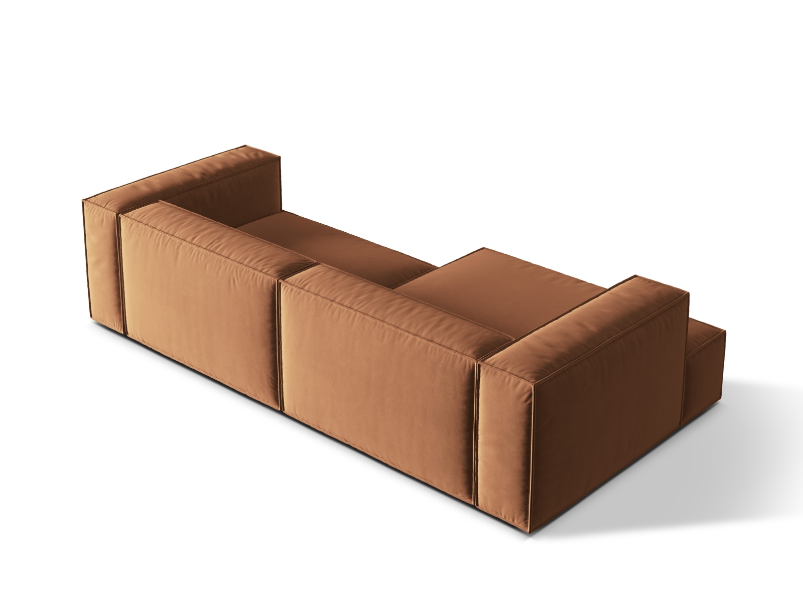 Velvet Modular Left Corner Sofa, "Nuria", 4 Seats, 292x147x72