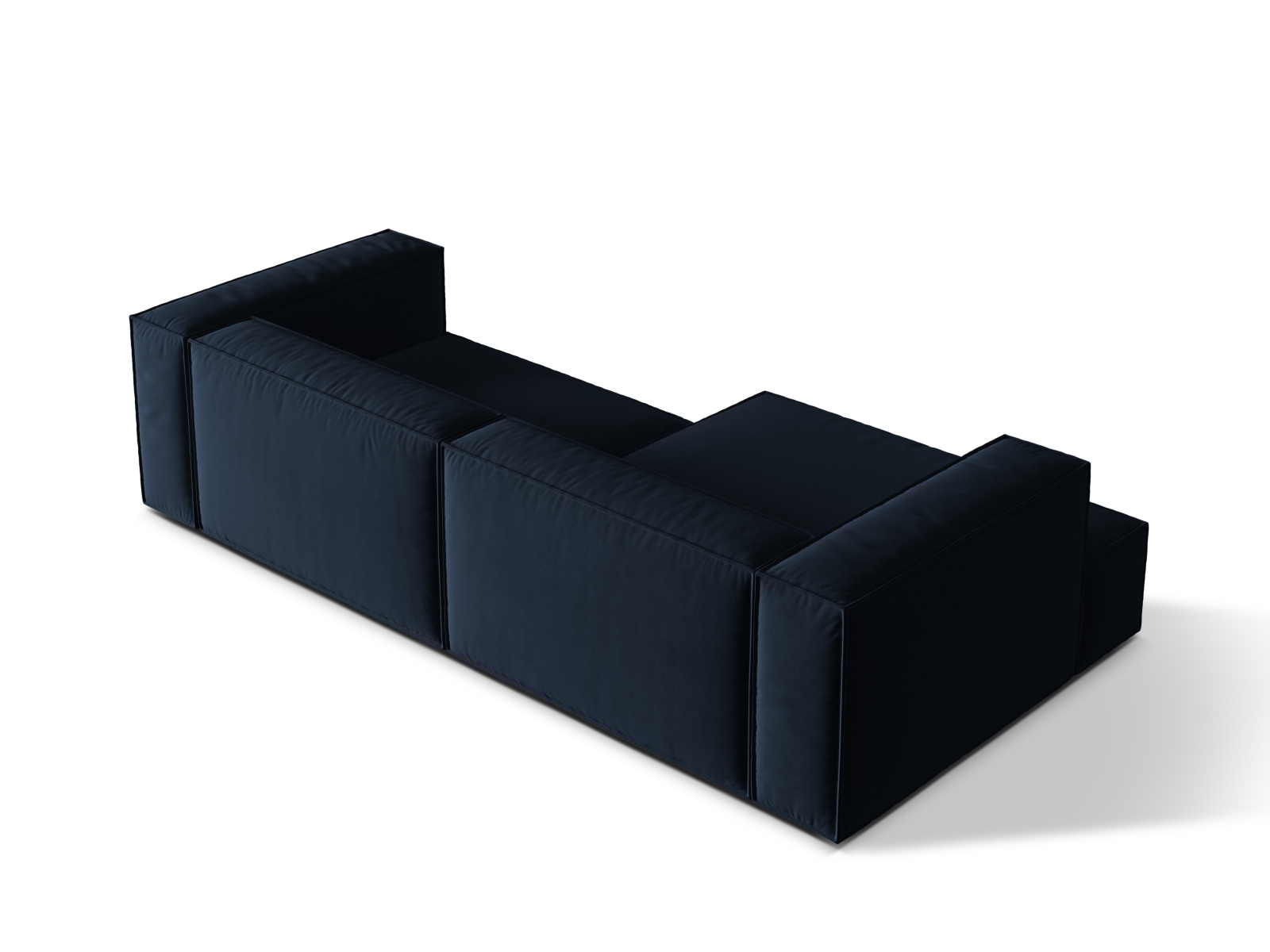 Velvet Modular Left Corner Sofa, "Nuria", 4 Seats, 292x147x72