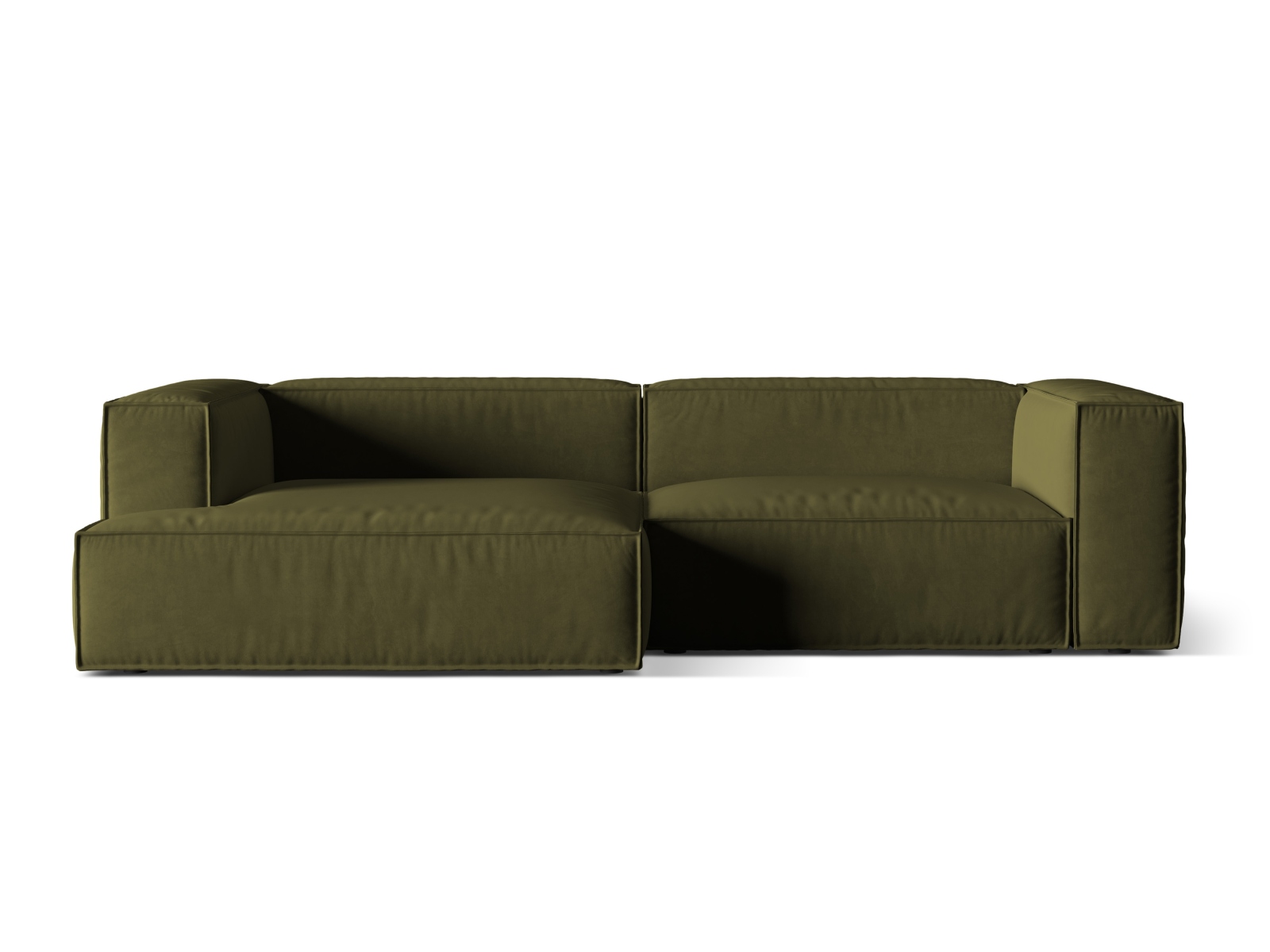 Velvet Modular Left Corner Sofa, "Nuria", 4 Seats, 292x147x72