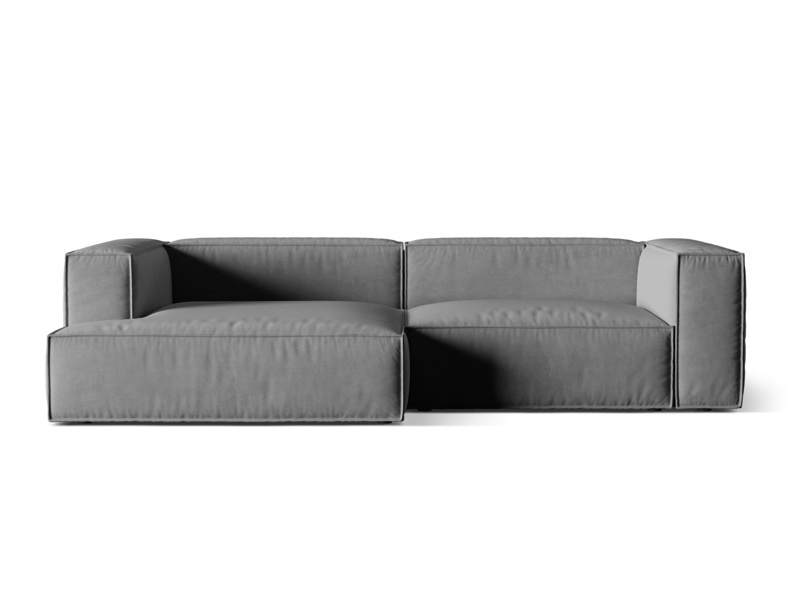 Velvet Modular Left Corner Sofa, "Nuria", 4 Seats, 292x147x72