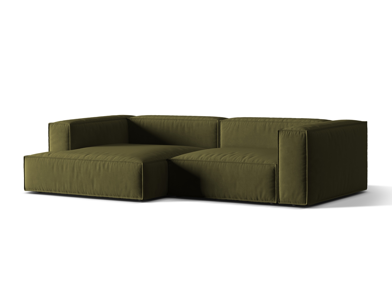 Velvet Modular Left Corner Sofa, "Nuria", 4 Seats, 292x147x72