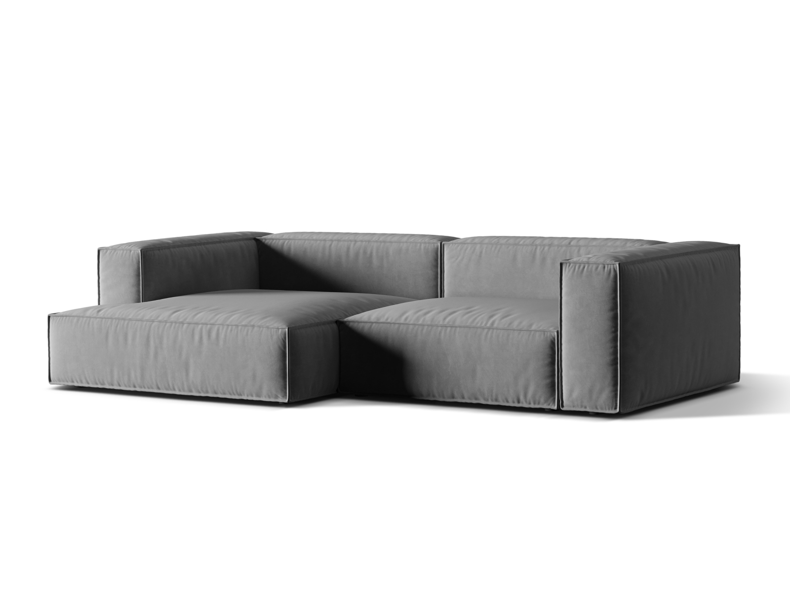Velvet Modular Left Corner Sofa, "Nuria", 4 Seats, 292x147x72