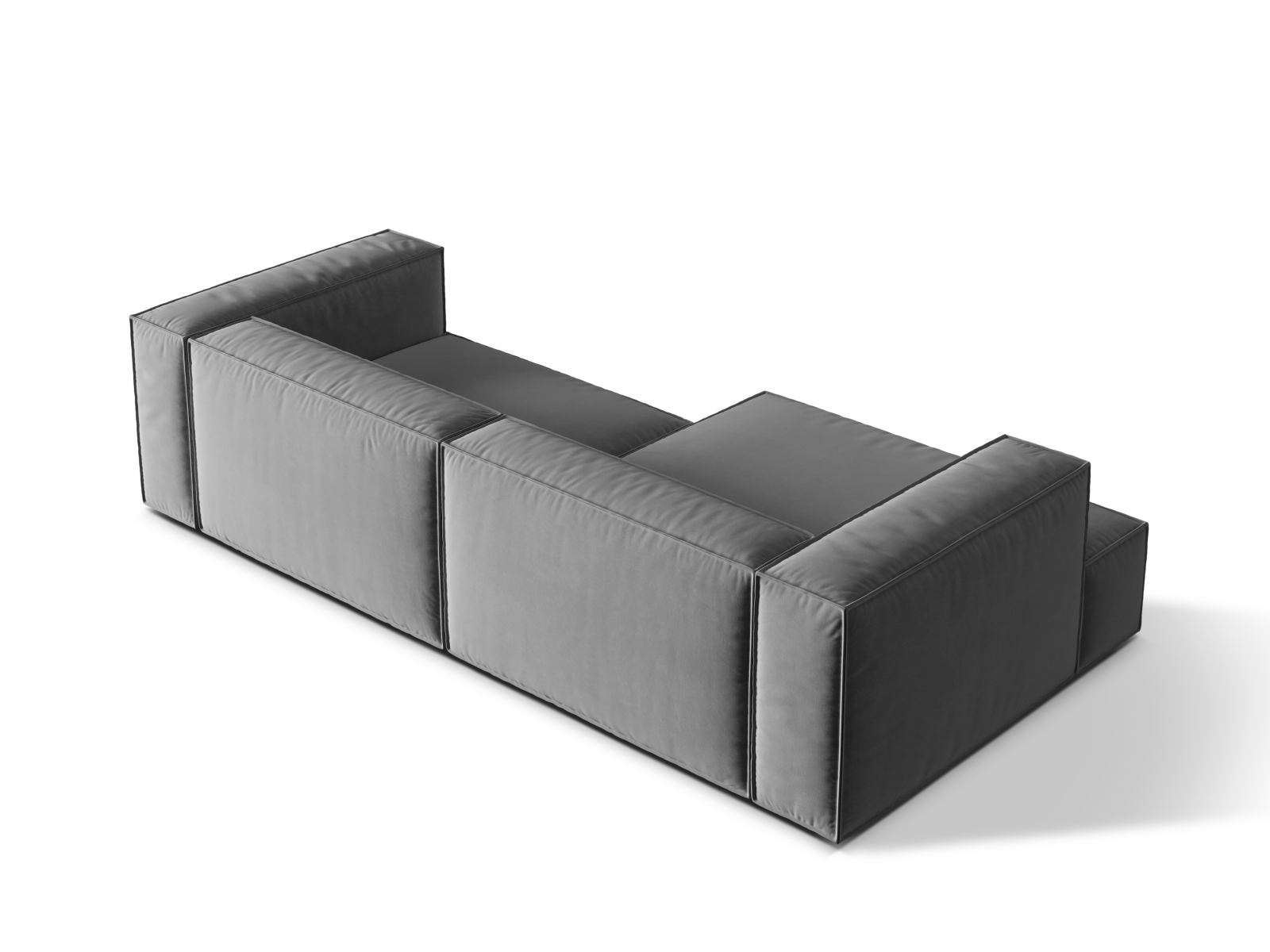 Velvet Modular Left Corner Sofa, "Nuria", 4 Seats, 292x147x72