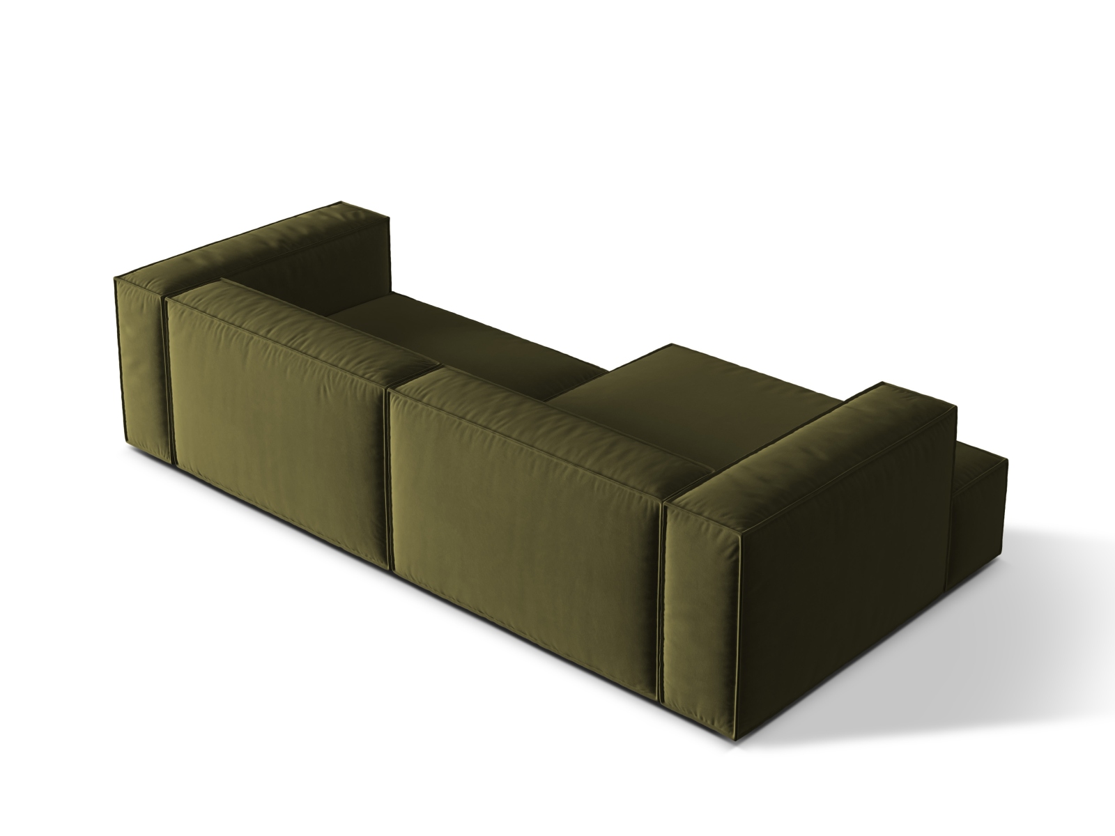 Velvet Modular Left Corner Sofa, "Nuria", 4 Seats, 292x147x72
