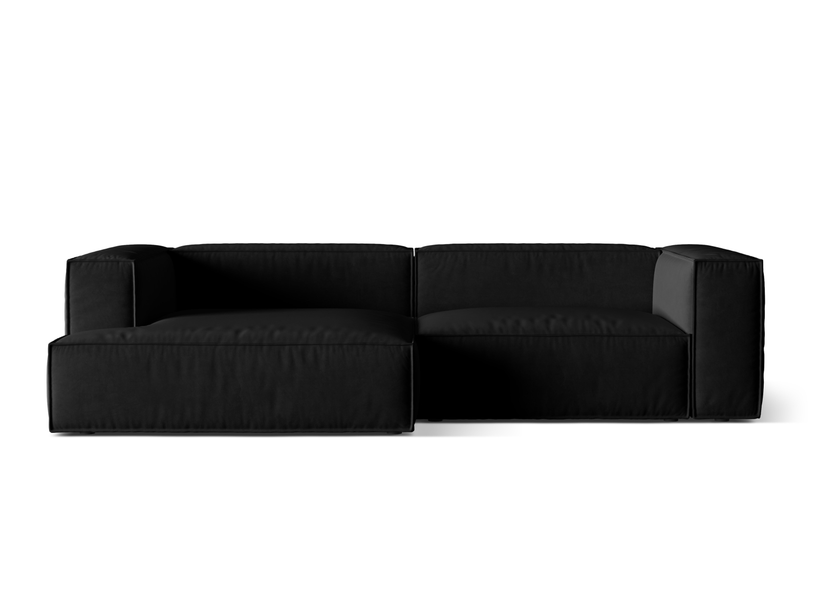 Velvet Modular Left Corner Sofa, "Nuria", 4 Seats, 292x147x72
