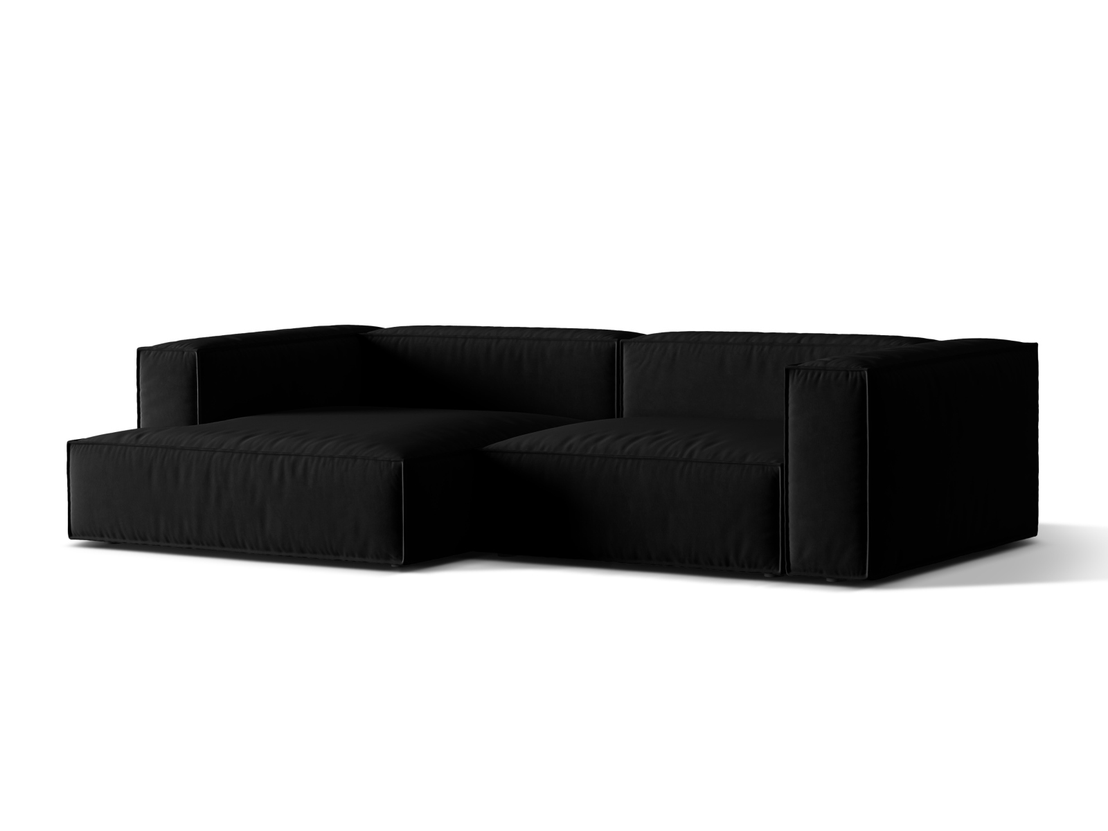 Velvet Modular Left Corner Sofa, "Nuria", 4 Seats, 292x147x72