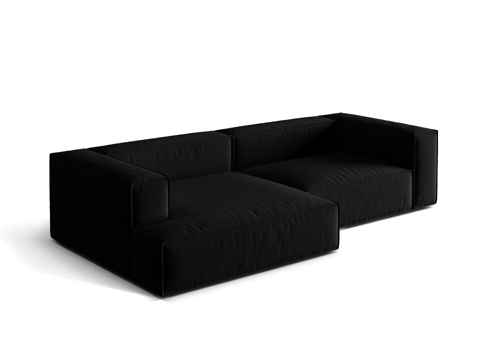 Velvet Modular Left Corner Sofa, "Nuria", 4 Seats, 292x147x72