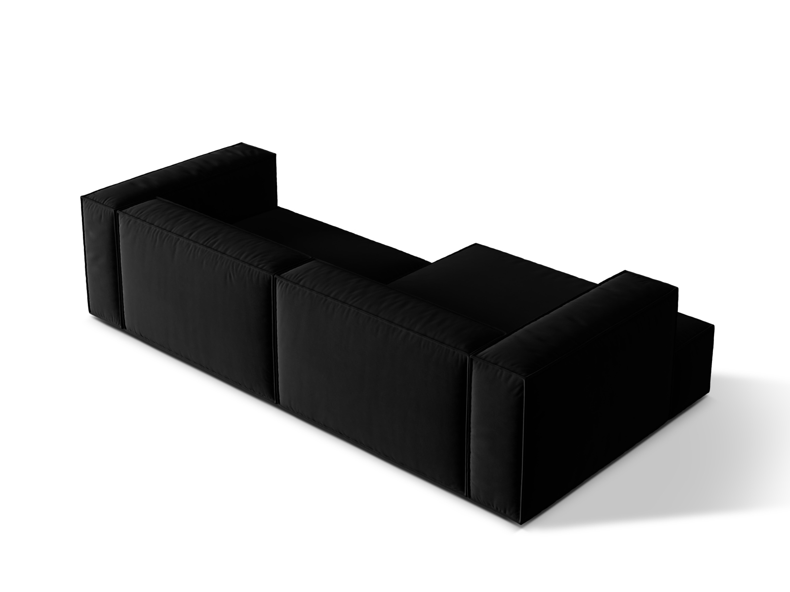 Velvet Modular Left Corner Sofa, "Nuria", 4 Seats, 292x147x72