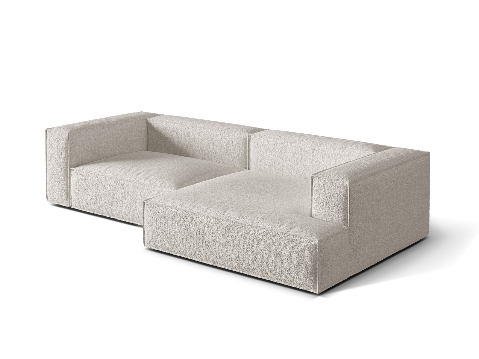 Boucle Modular Right Corner Sofa, "Nuria", 4 Seats, 292x147x72