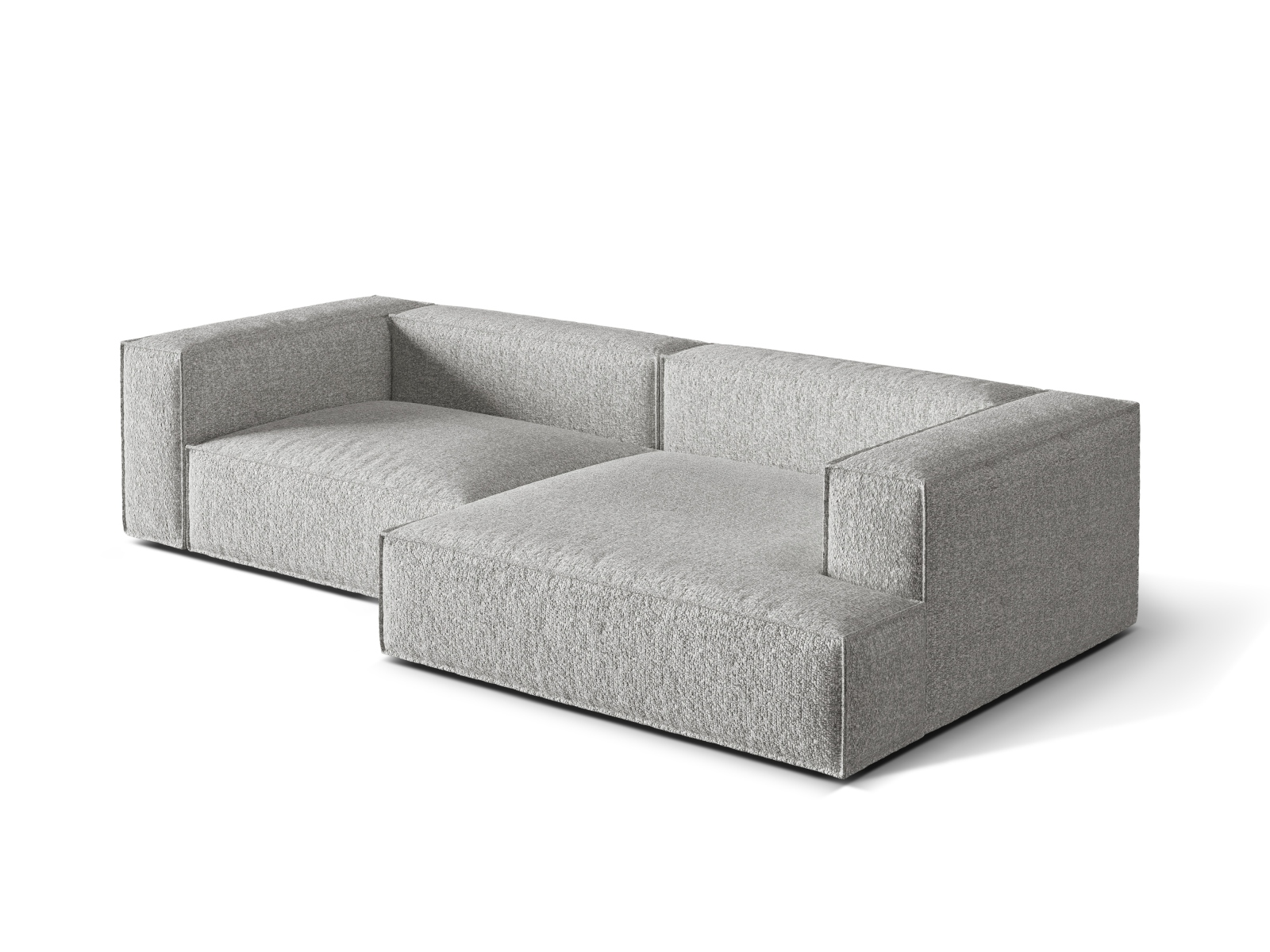 Boucle Modular Right Corner Sofa, "Nuria", 4 Seats, 292x147x72
