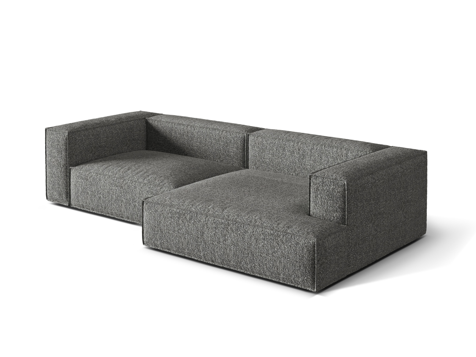 Boucle Modular Right Corner Sofa, "Nuria", 4 Seats, 292x147x72
