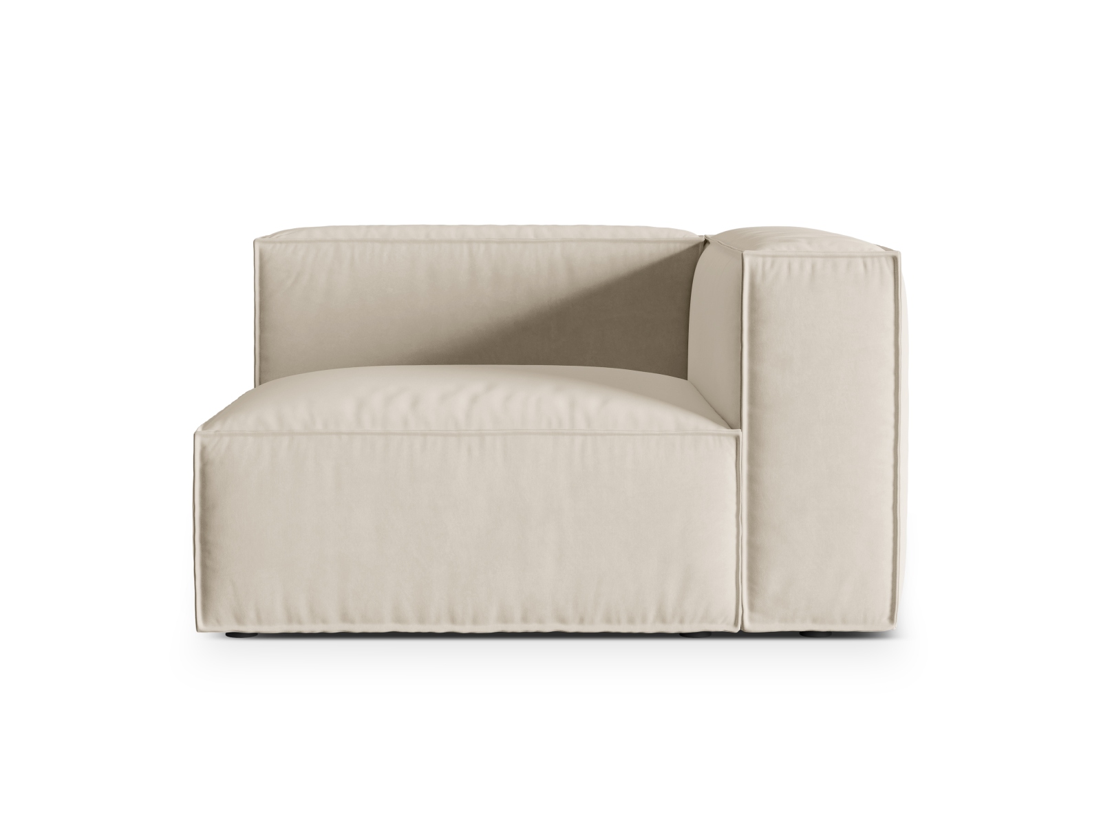 Velvet Right Modular Sofa, "Nuria", 1 Seat, 125x110x72