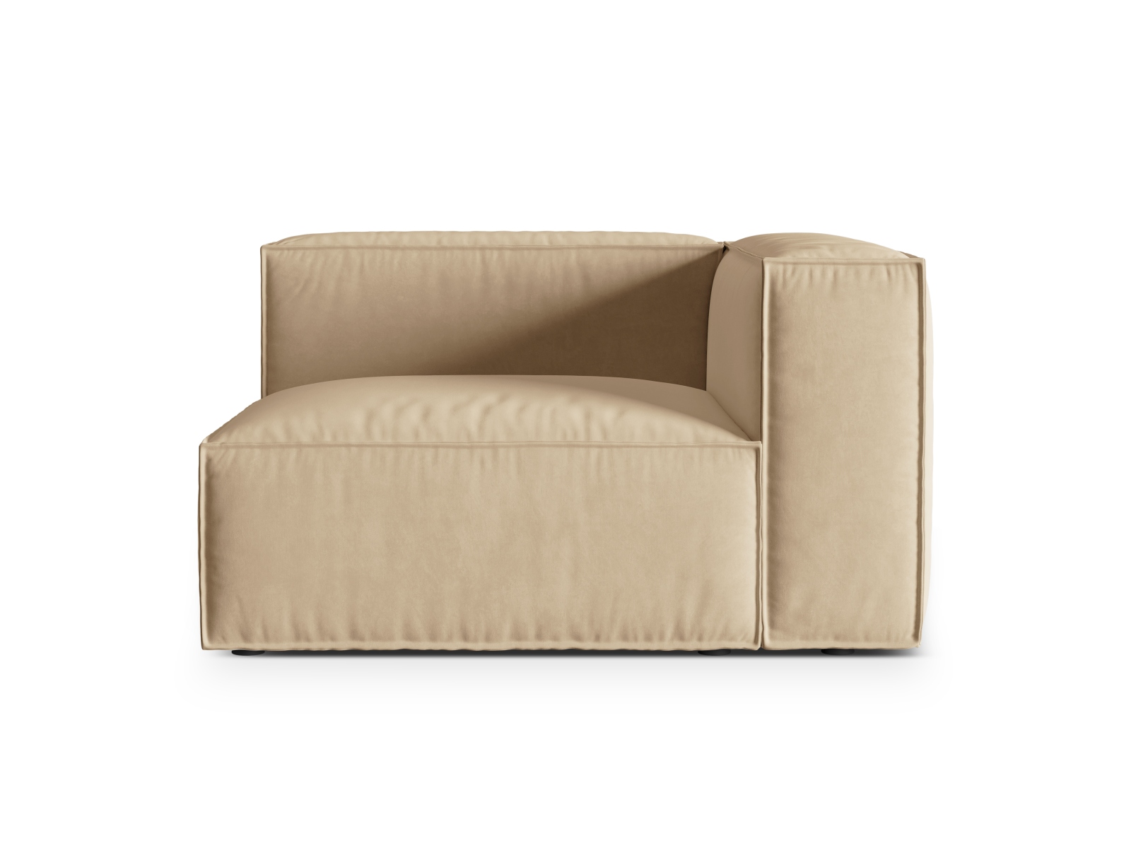 Velvet Right Modular Sofa, "Nuria", 1 Seat, 125x110x72