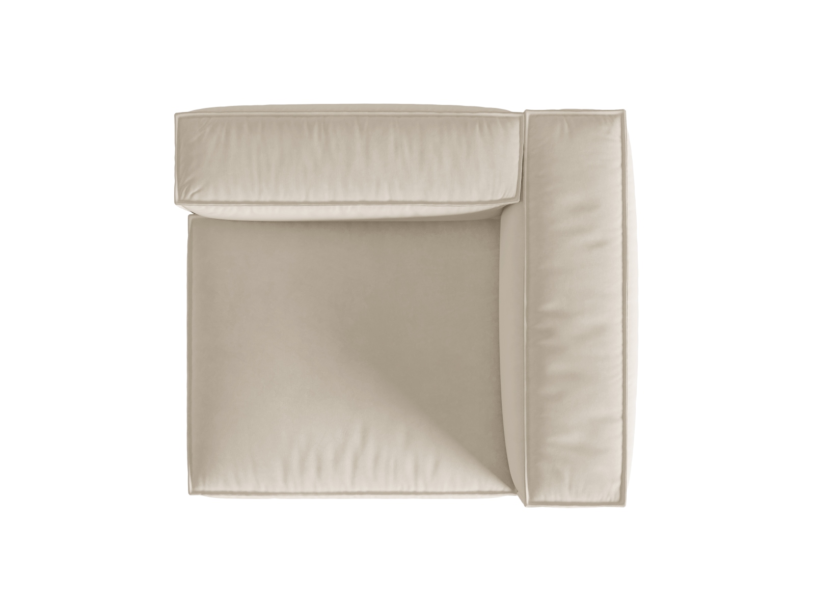 Velvet Right Modular Sofa, "Nuria", 1 Seat, 125x110x72