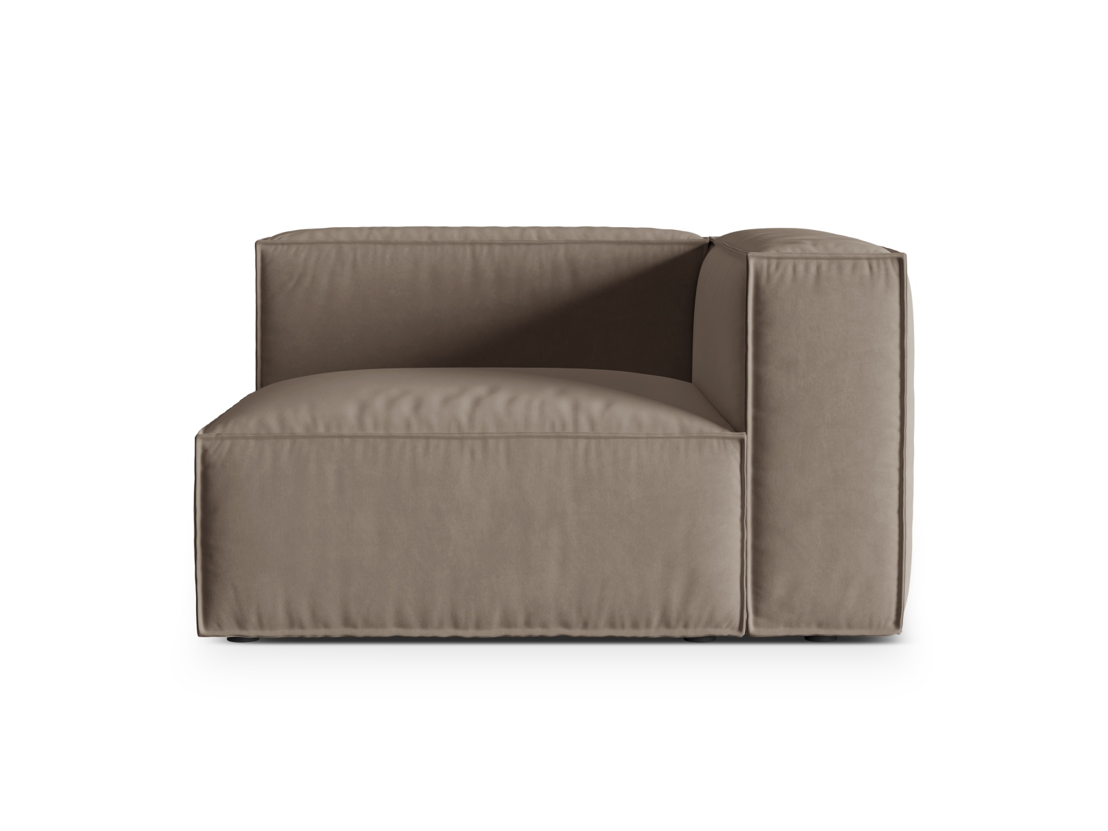 Velvet Right Modular Sofa, "Nuria", 1 Seat, 125x110x72