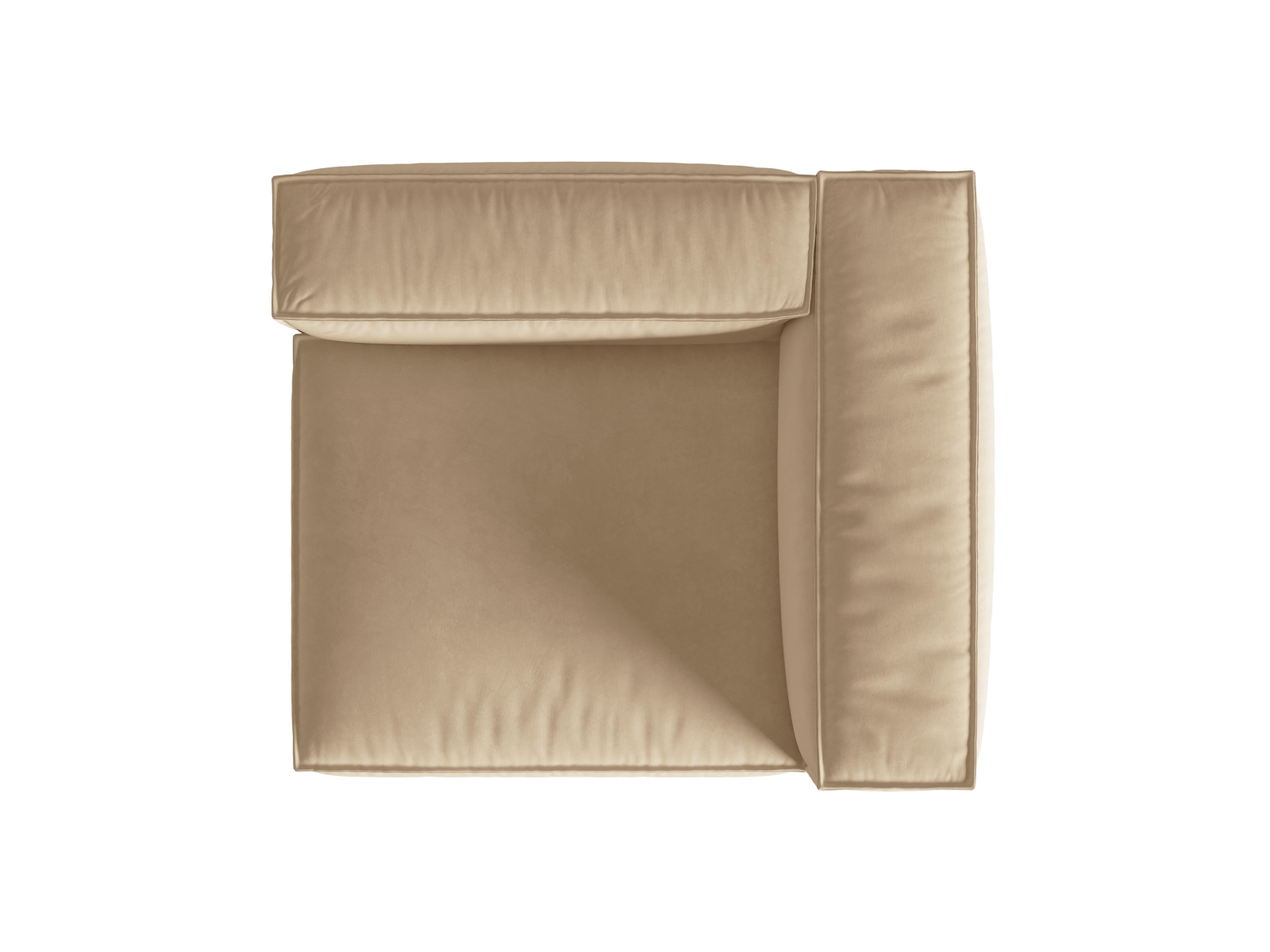 Velvet Right Modular Sofa, "Nuria", 1 Seat, 125x110x72