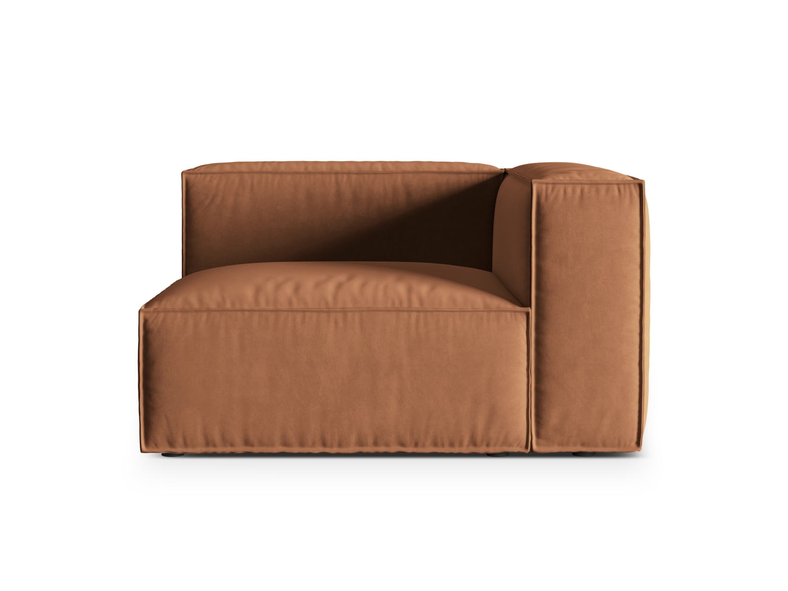 Velvet Right Modular Sofa, "Nuria", 1 Seat, 125x110x72