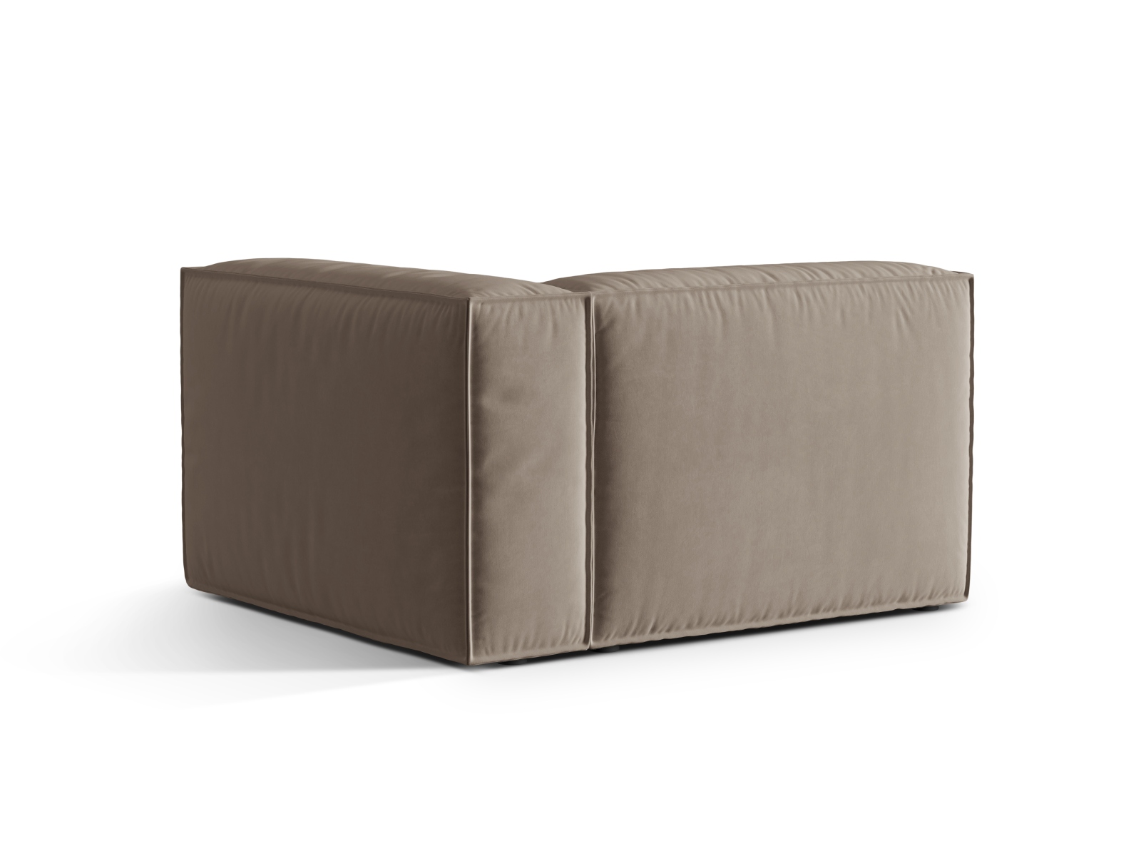 Velvet Right Modular Sofa, "Nuria", 1 Seat, 125x110x72